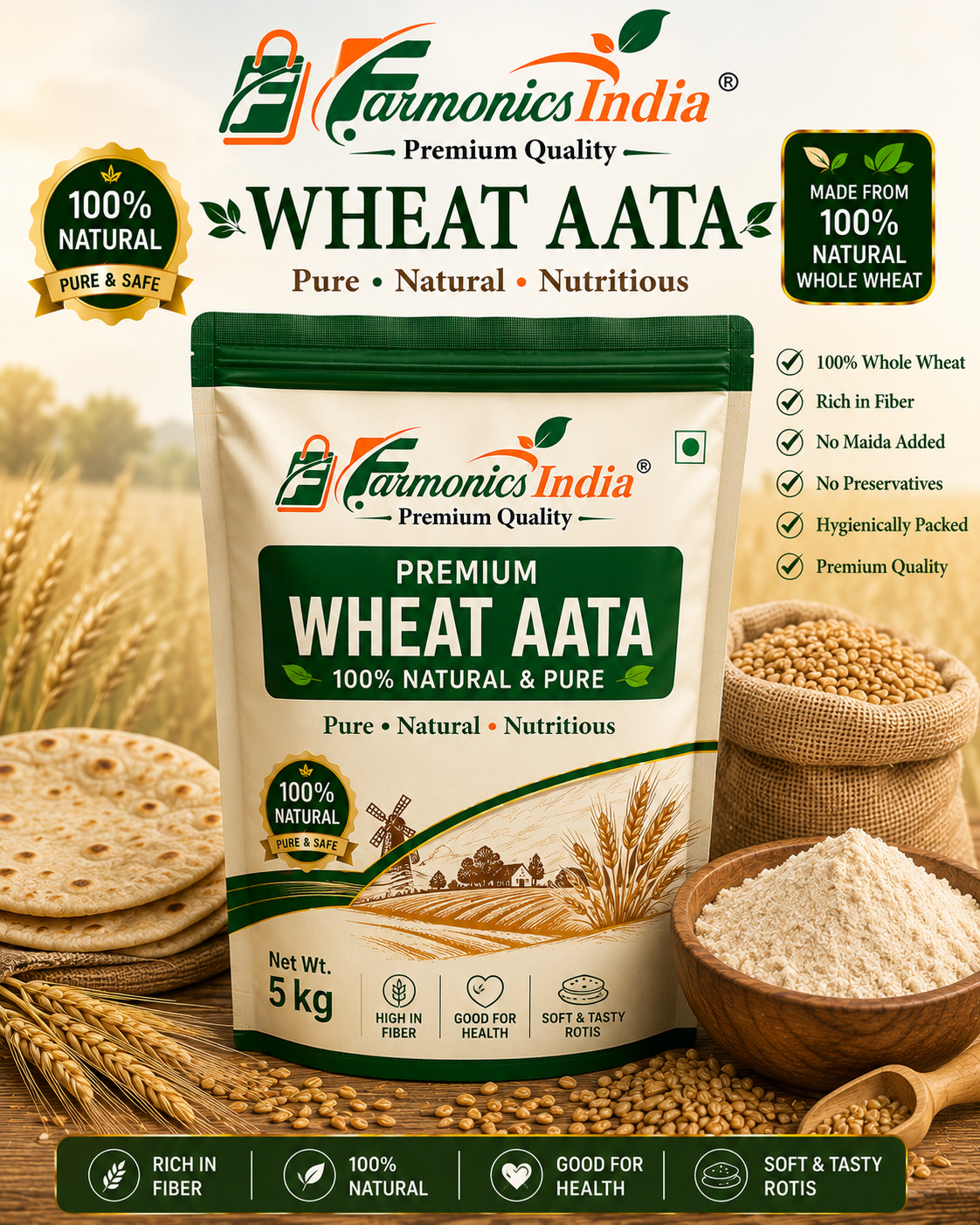 Farmonics India Wheat Aata