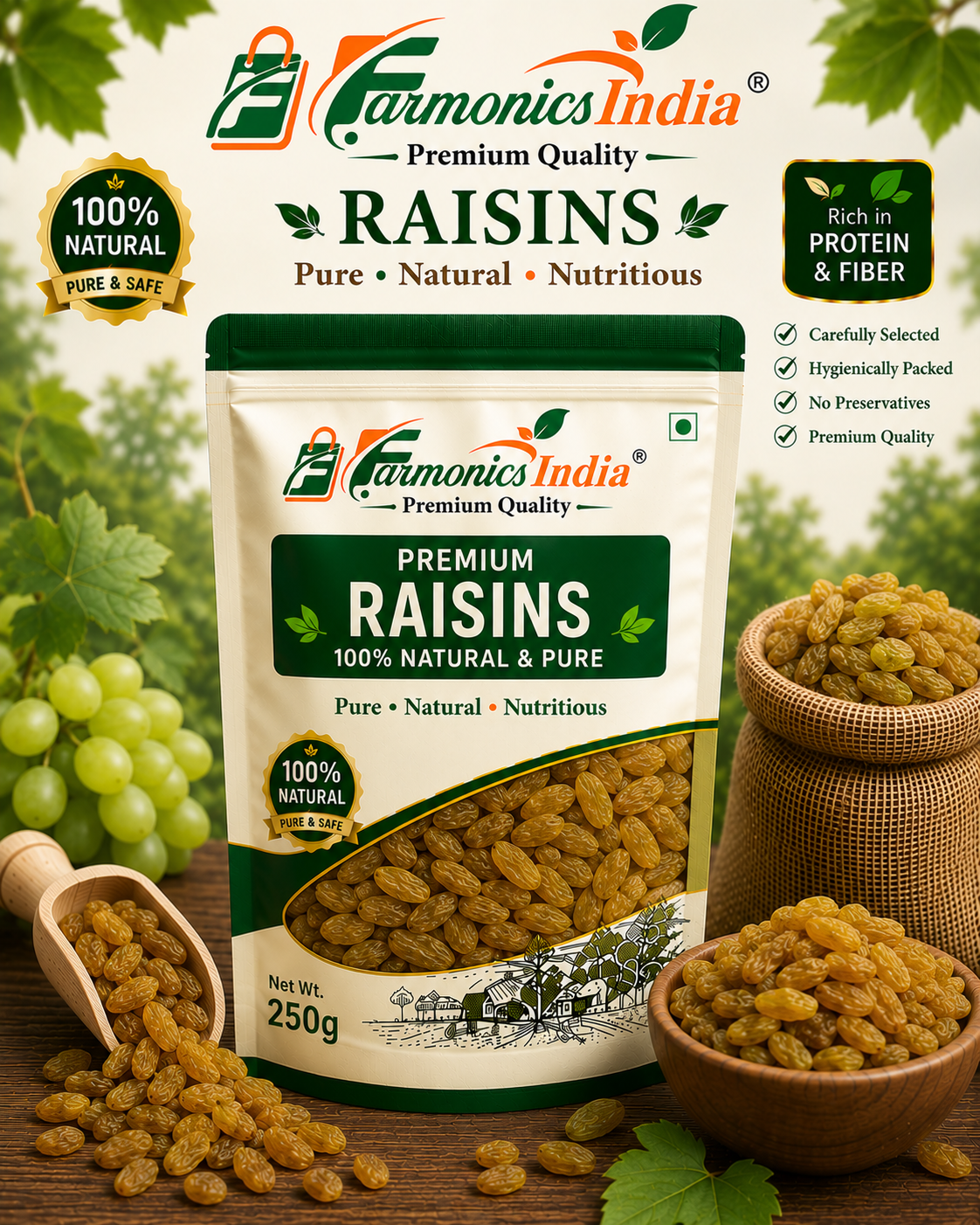 Farmonics India Premium Raisins