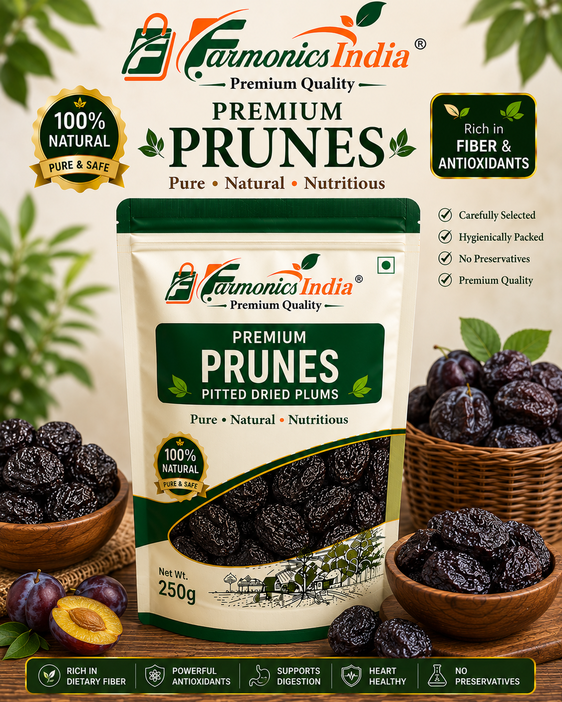 Farmonics India Premium Prunes