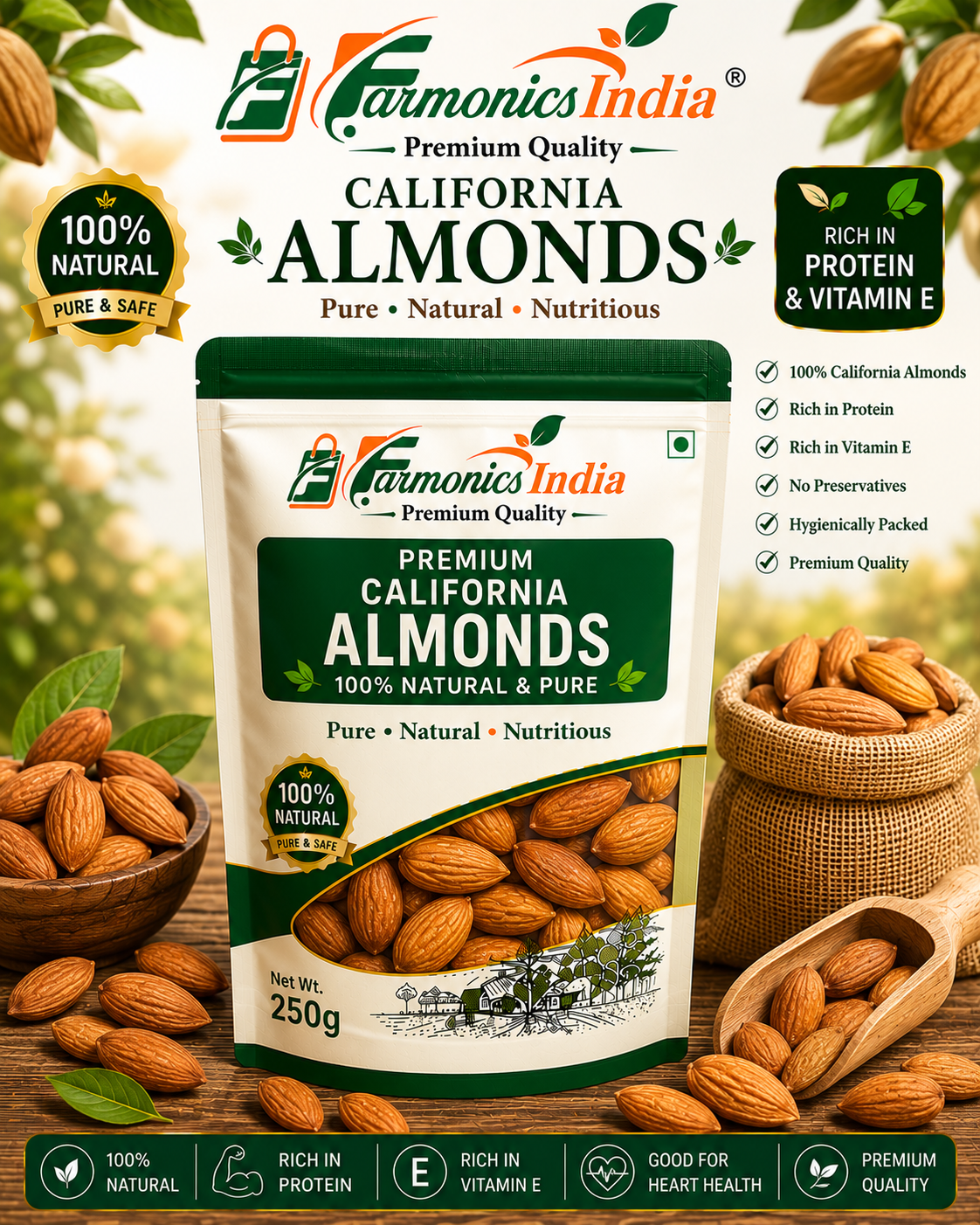 Farmonics India California Almonds