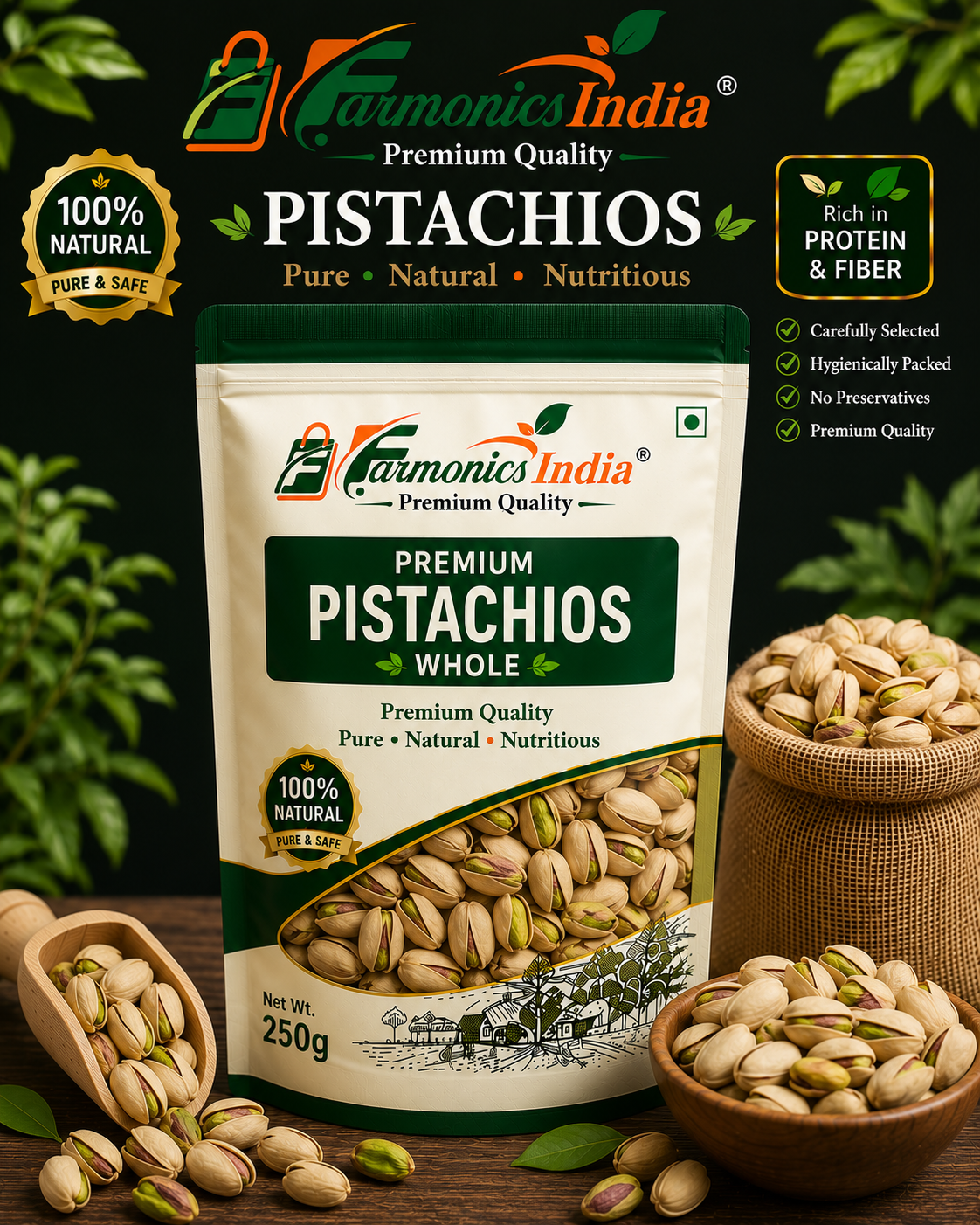 Farmonics India Premium Pistachios